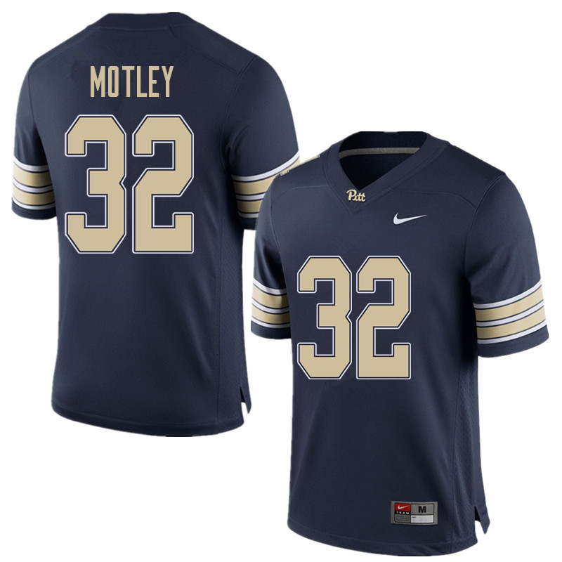 Men #32 Phillipie Motley Pittsburgh Panthers College Football Jerseys Sale-Home Blue